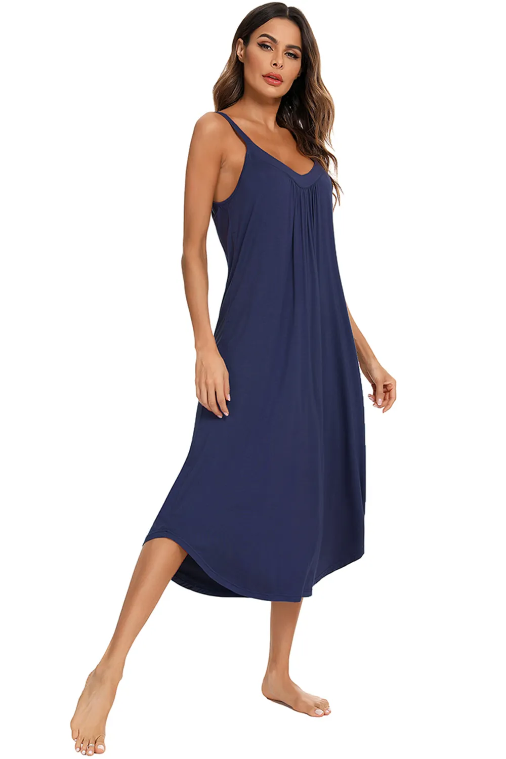 V-Neck Midi Lounge Dress, image 4