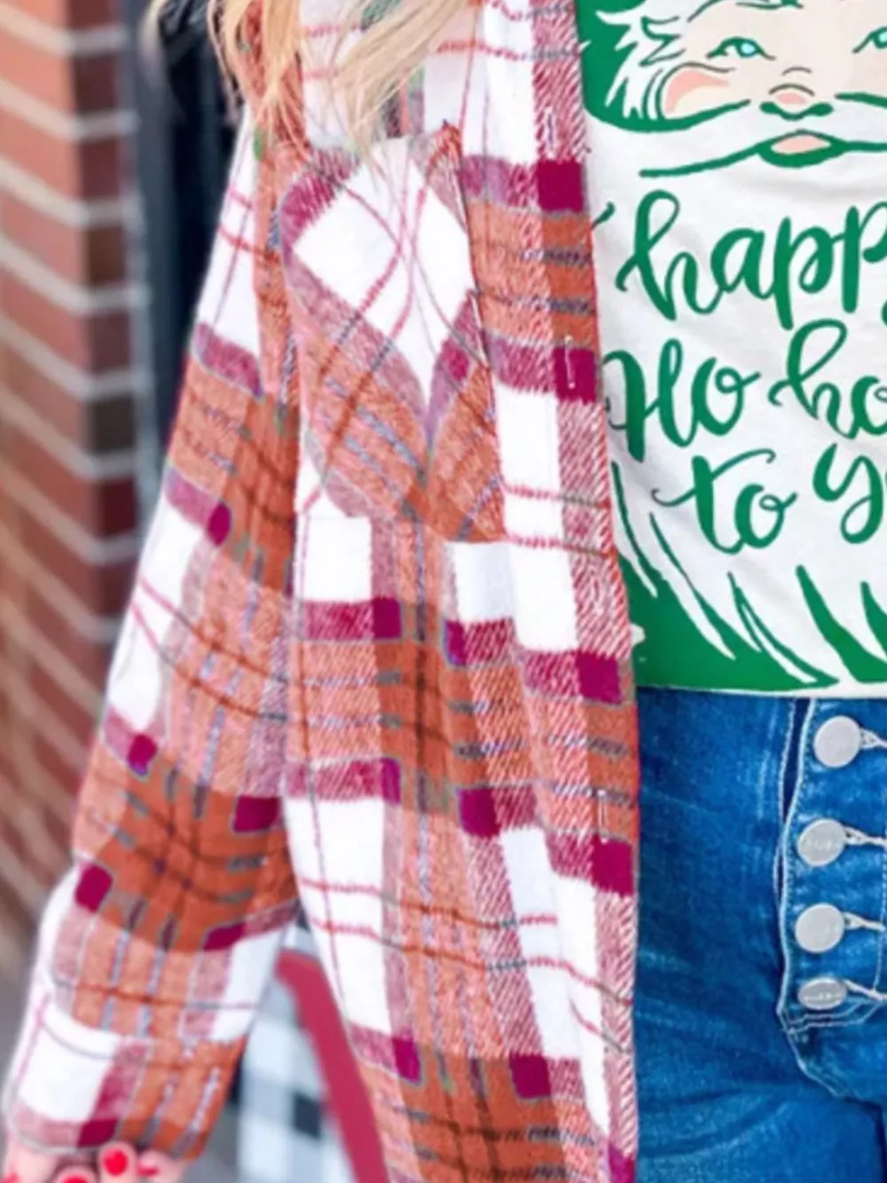 Plaid Button-Down Long Sleeve Shacket, image 12