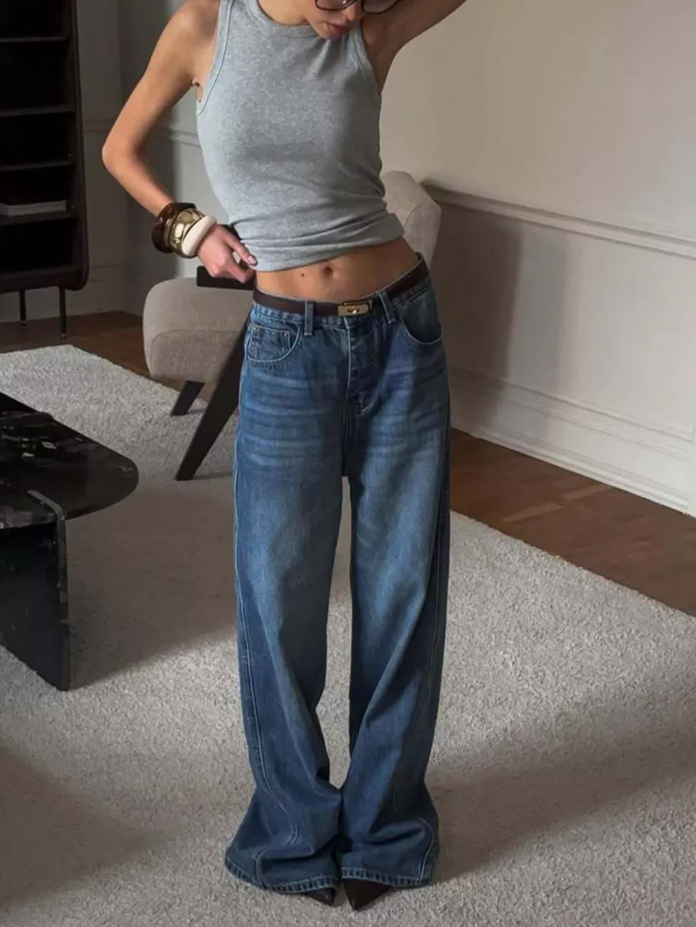 Wide Leg Relaxed Fit Jeans, image 2