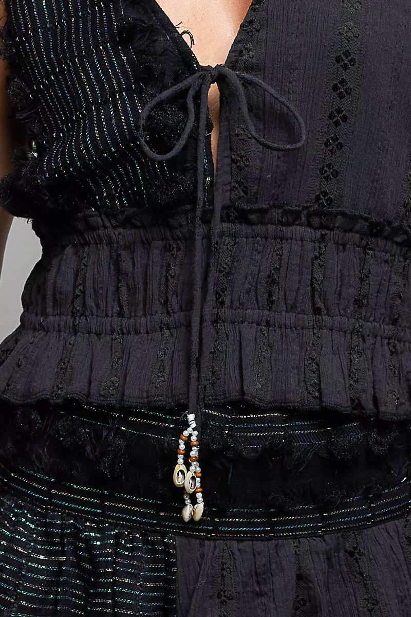 V-Neck Cotton Ruffled Crop Cami, image 6