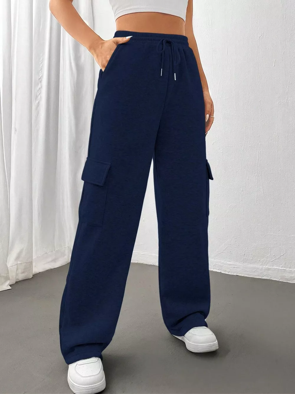 Relaxed Fit Pants with Drawstring Waist, image 12