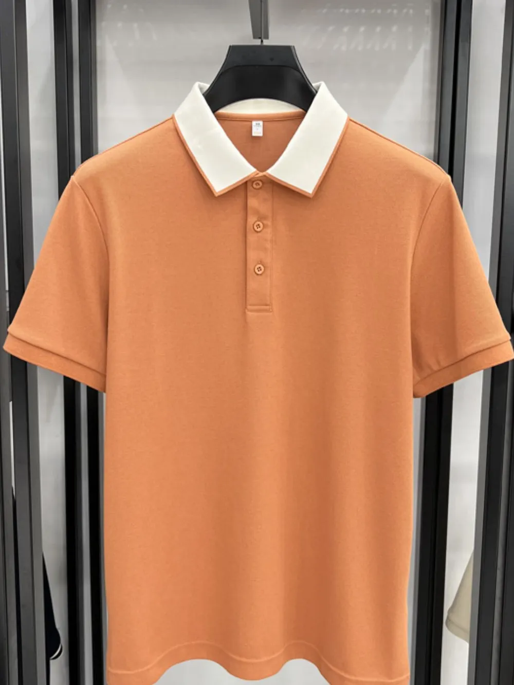 Men's Plus Size Contrast Collar Short Sleeve Polo, image 4