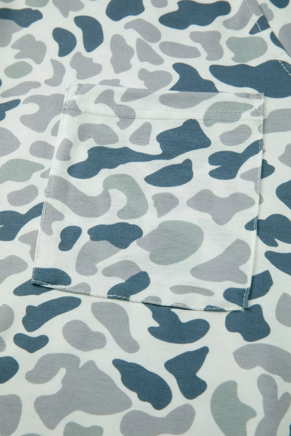 Camo Print V-Neck Pocket T-Shirt, image 4