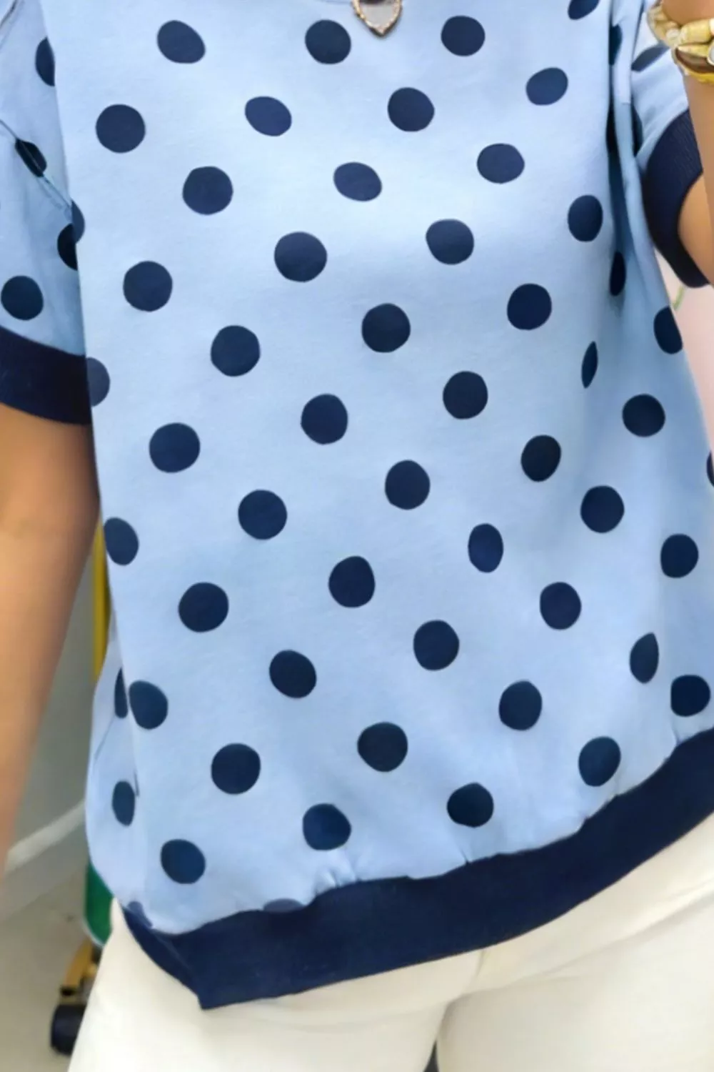Polka Dot Round Neck Sweater, image 3