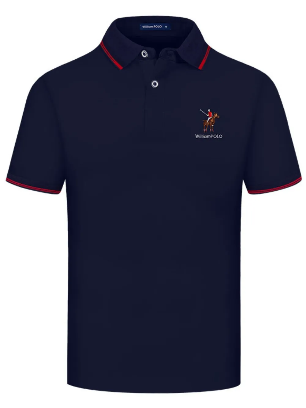 Men's Plus Size Embroidered Short Sleeve Polo Shirt, image 2