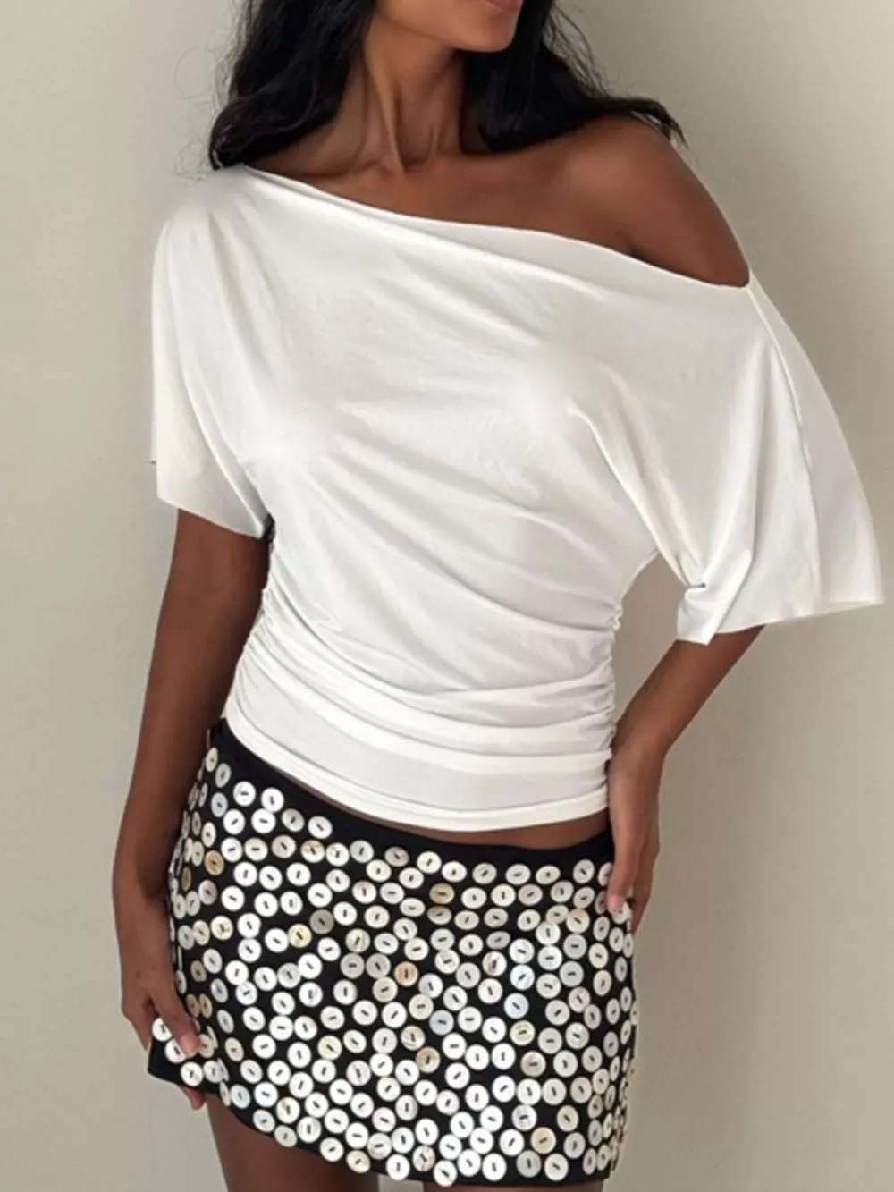 One Shoulder Short Sleeve T-Shirt, image 2