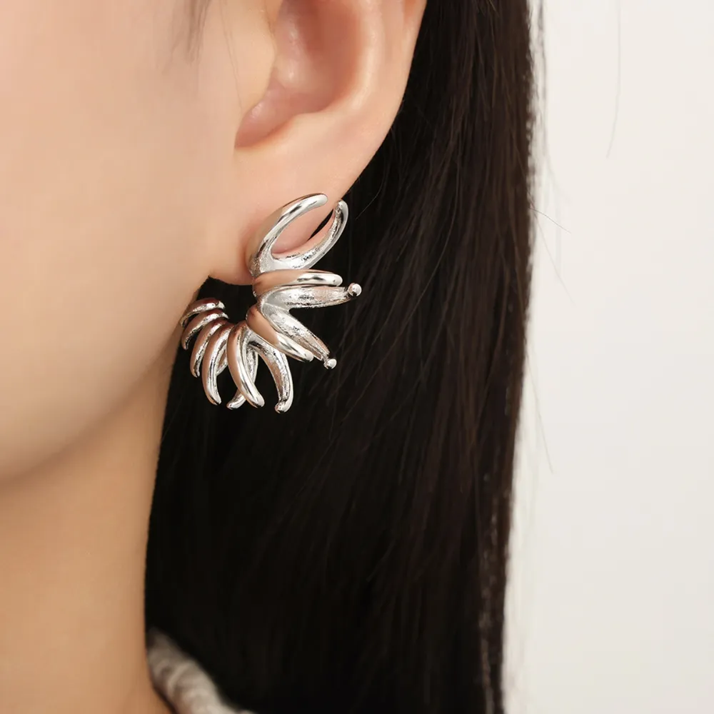 Titanium Steel Irregular Shape Earrings, image 4
