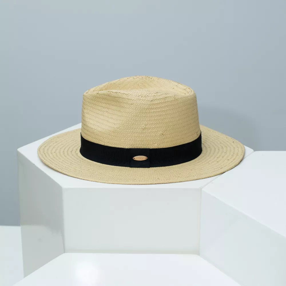 Straw Boater Hat with Ribbon