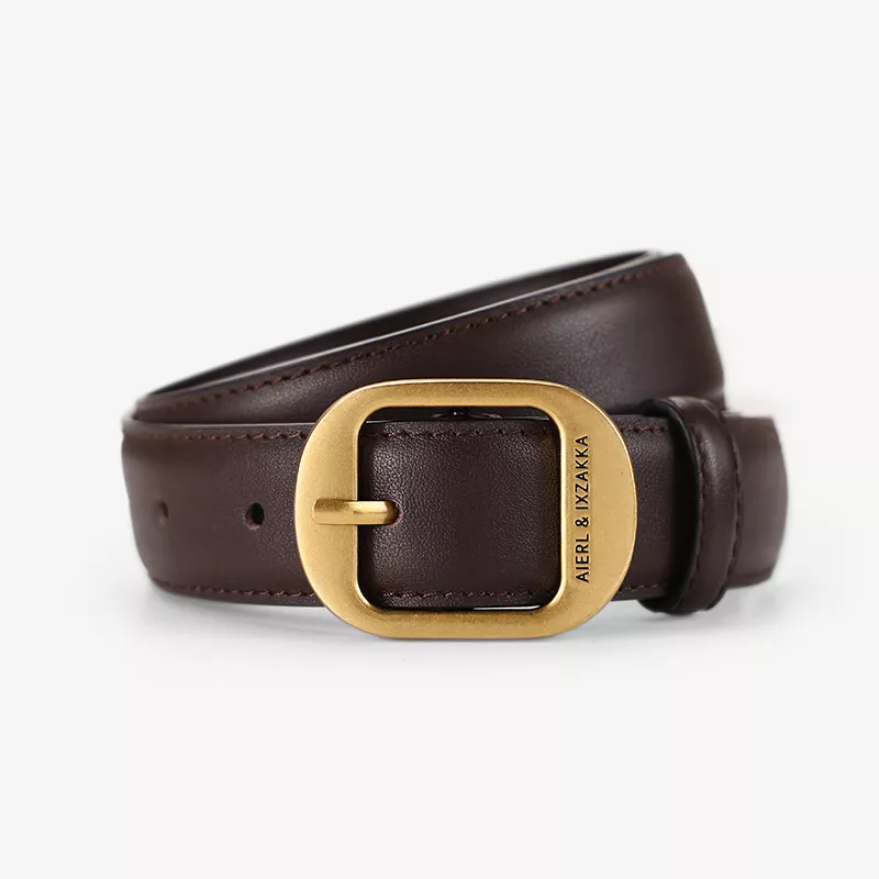 Leather Belt with Golden Buckle, image 4