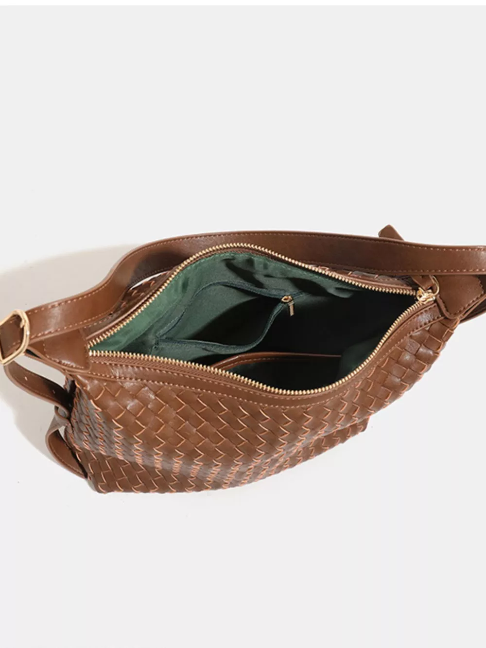 Woven PU Leather Shoulder Bag, image 7