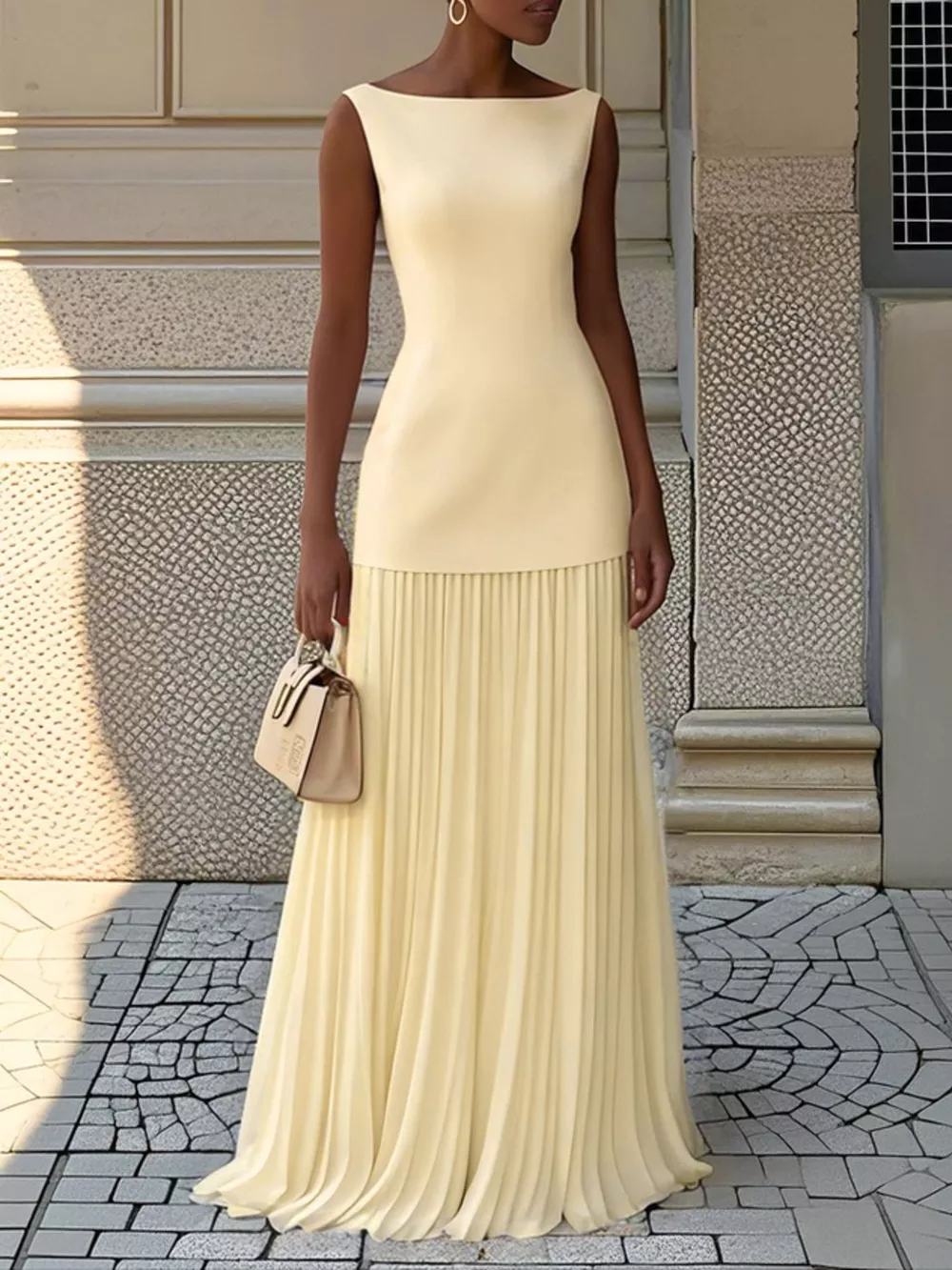 Full Size Sleeveless Top and Pleated Maxi Skirt Set Plus Size, image 2