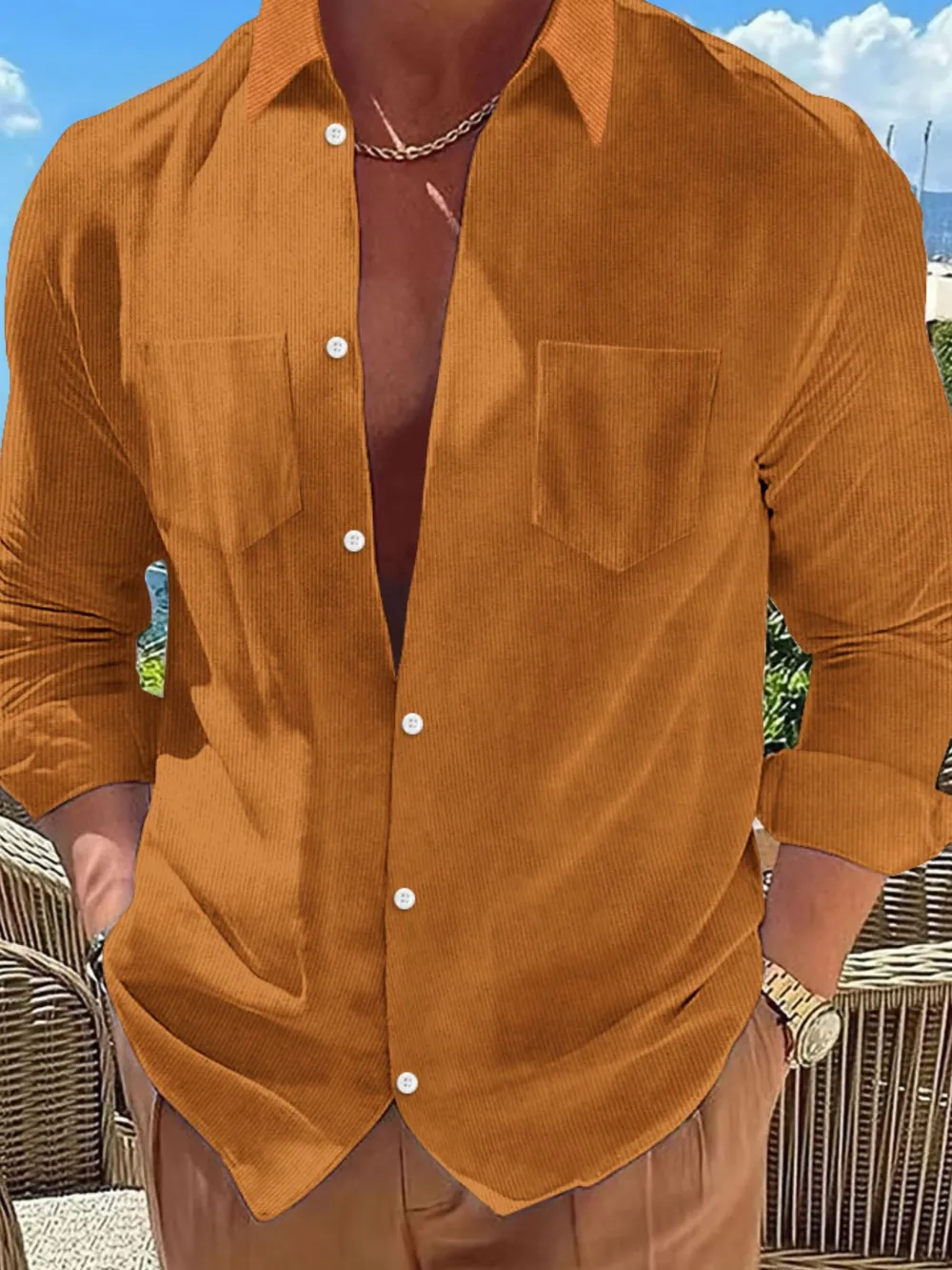 Men's Full Size Button Down Long Sleeve Casual Shirt Plus Size, image 4