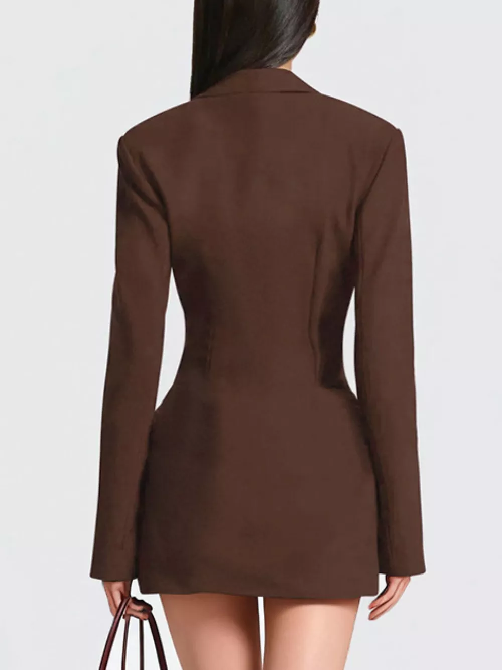 Full Size Blazer-Style Long Sleeve Mini Dress Plus Size, image 4