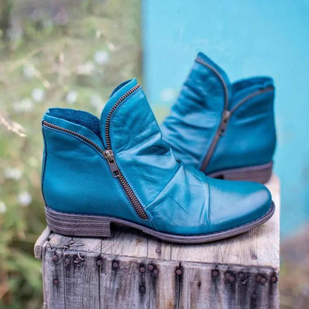Round Toe Block Heels Boots, image 4