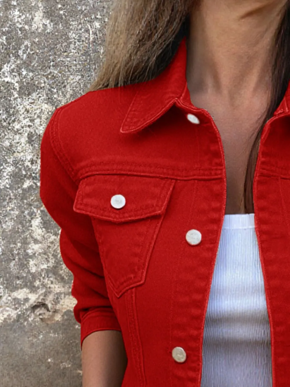 Button Front Closure Denim Jacket, image 3