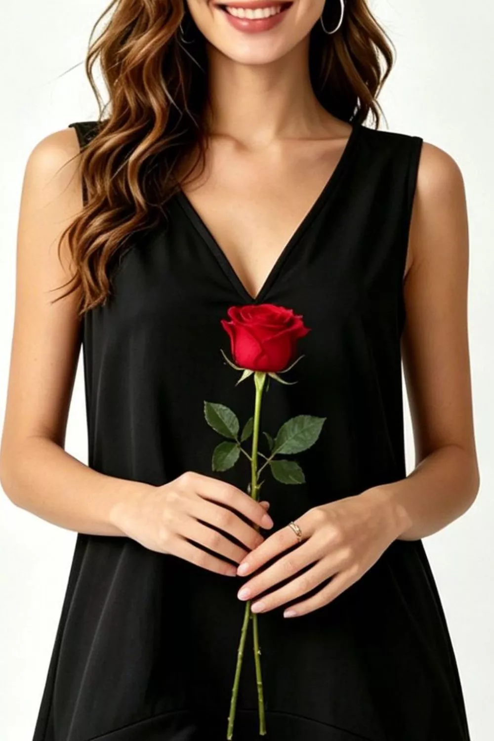 Full Size Sleeveless V-Neck Ruffle Hem Mini Dress Plus Size, image 14