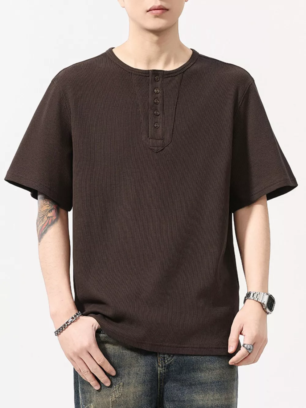 Men's Plus Size Round Neck Short Sleeve T-Shirt