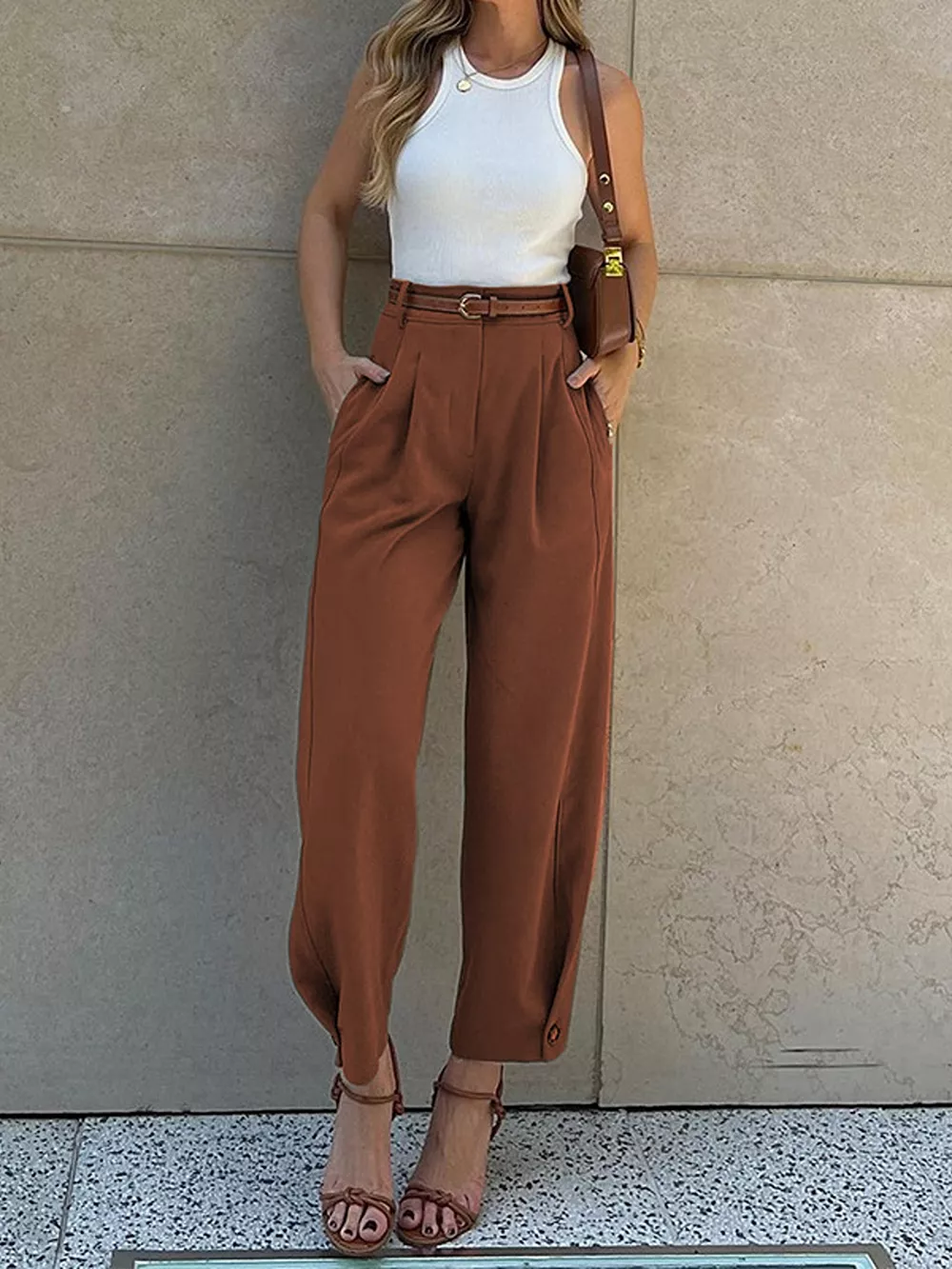 High-Waisted Pleated Pants, image 11