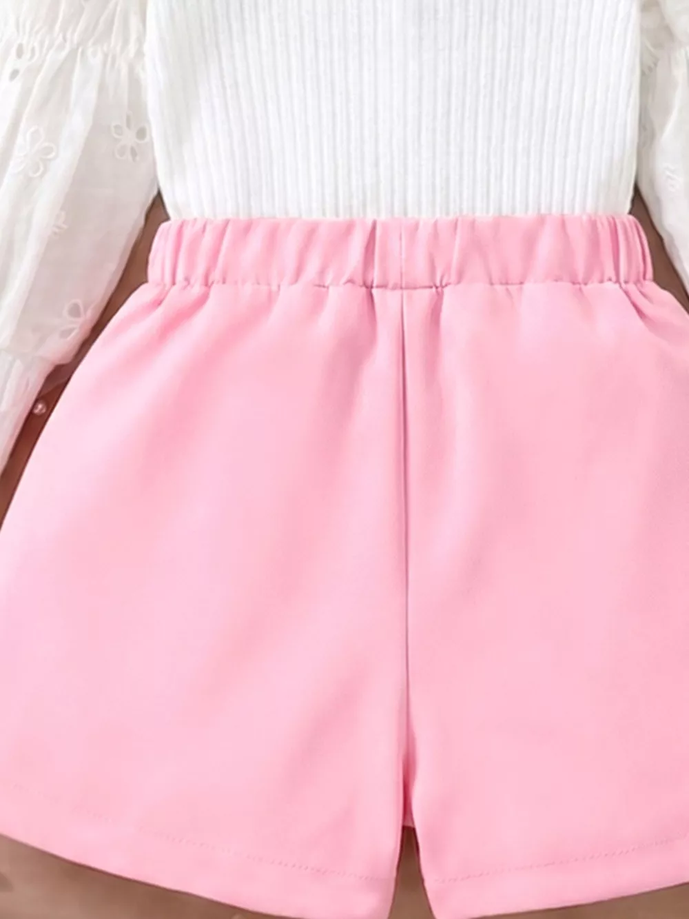 Children's Ribbed Knit Top and Shorts Set, image 4