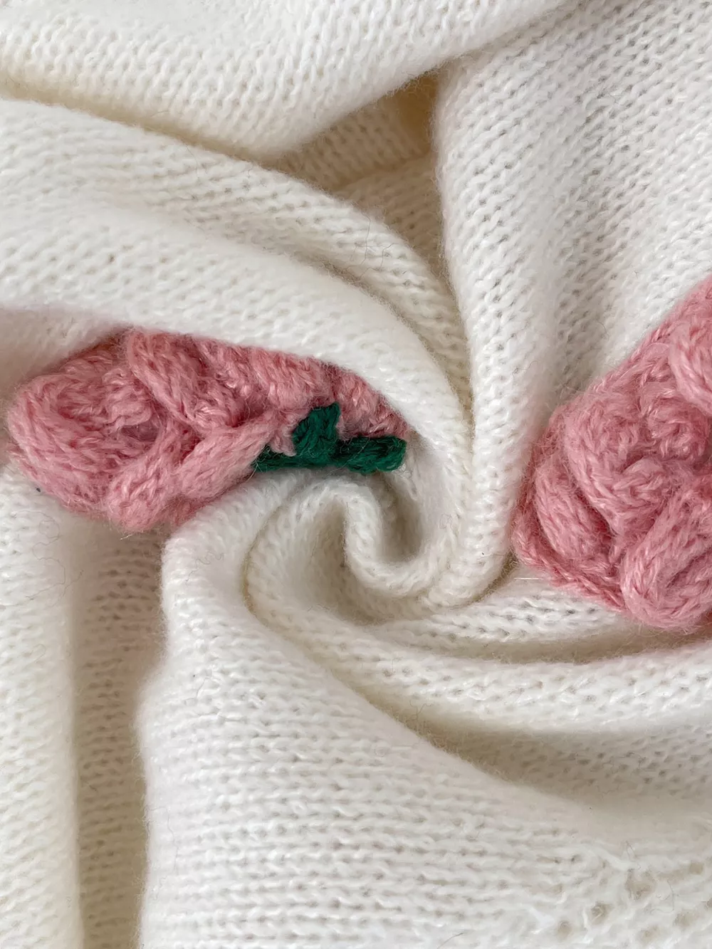 Strawberry Cropped Button-Up Cardigan, image 3