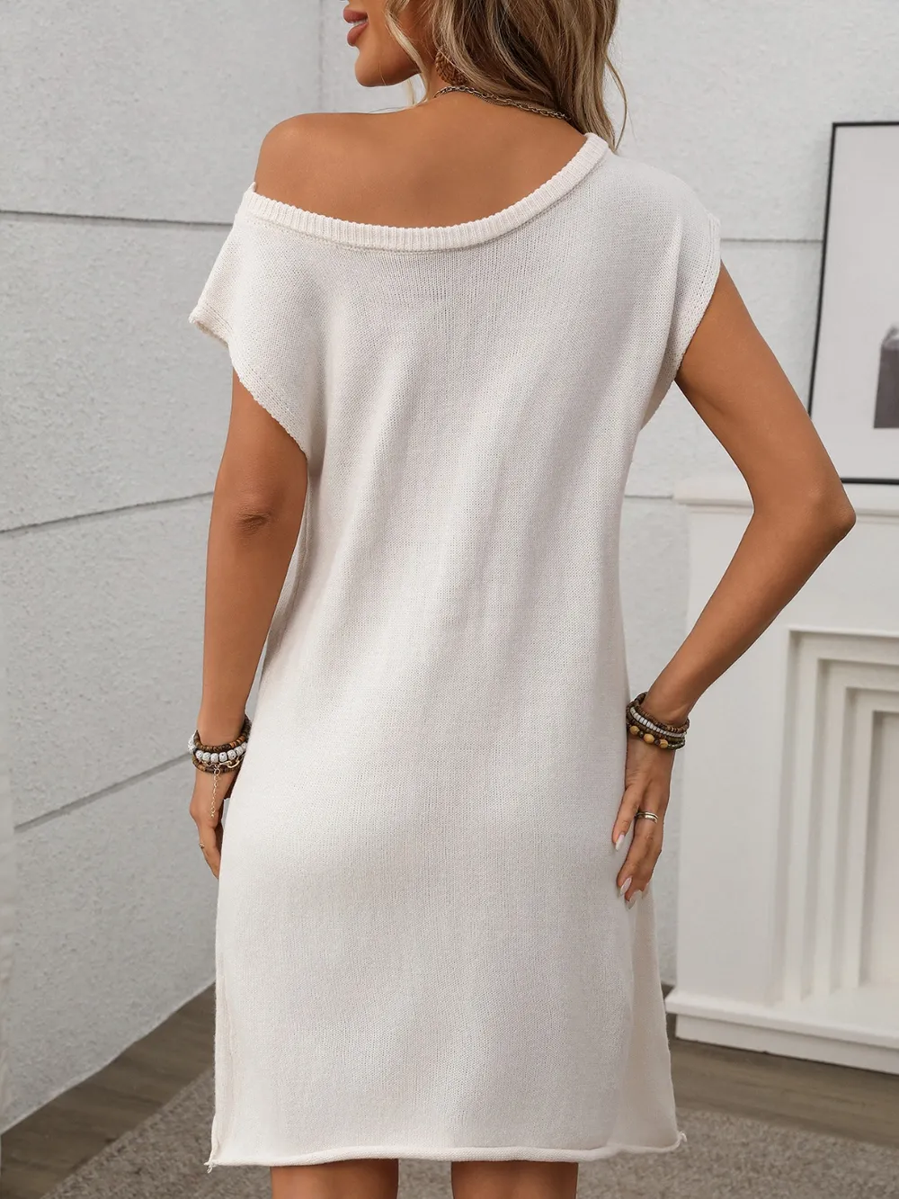 One Shoulder Mini Sweater Dress, image 6