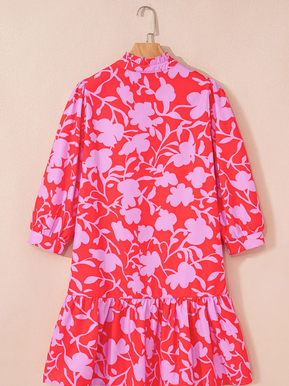 Floral Print Ruffle Hem Shirt Dress, image 4