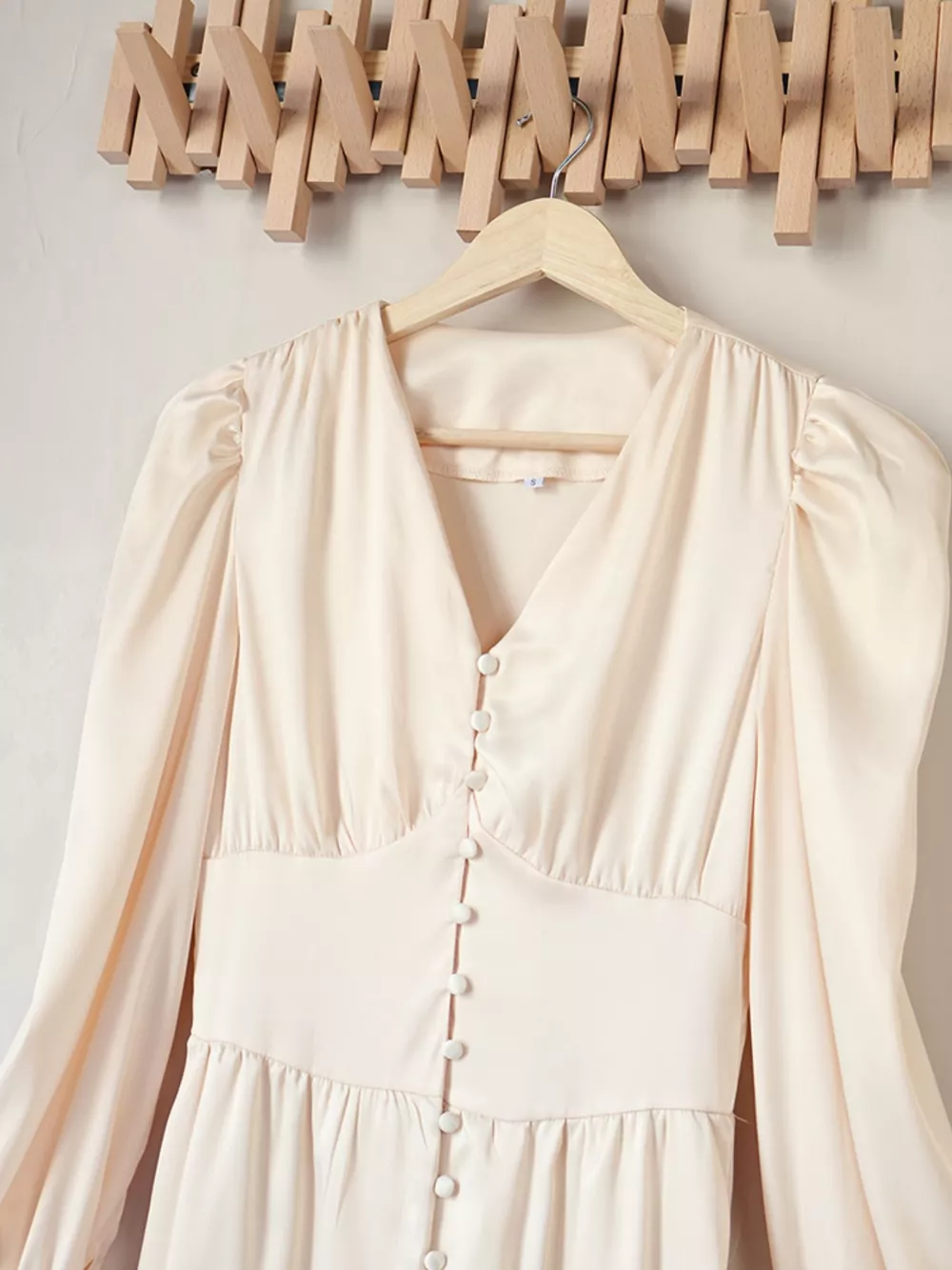 V-Neck Lantern Sleeve Midi Dress, image 11