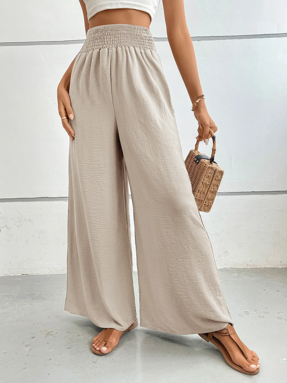 Wide Leg Pants with Pockets, image 7