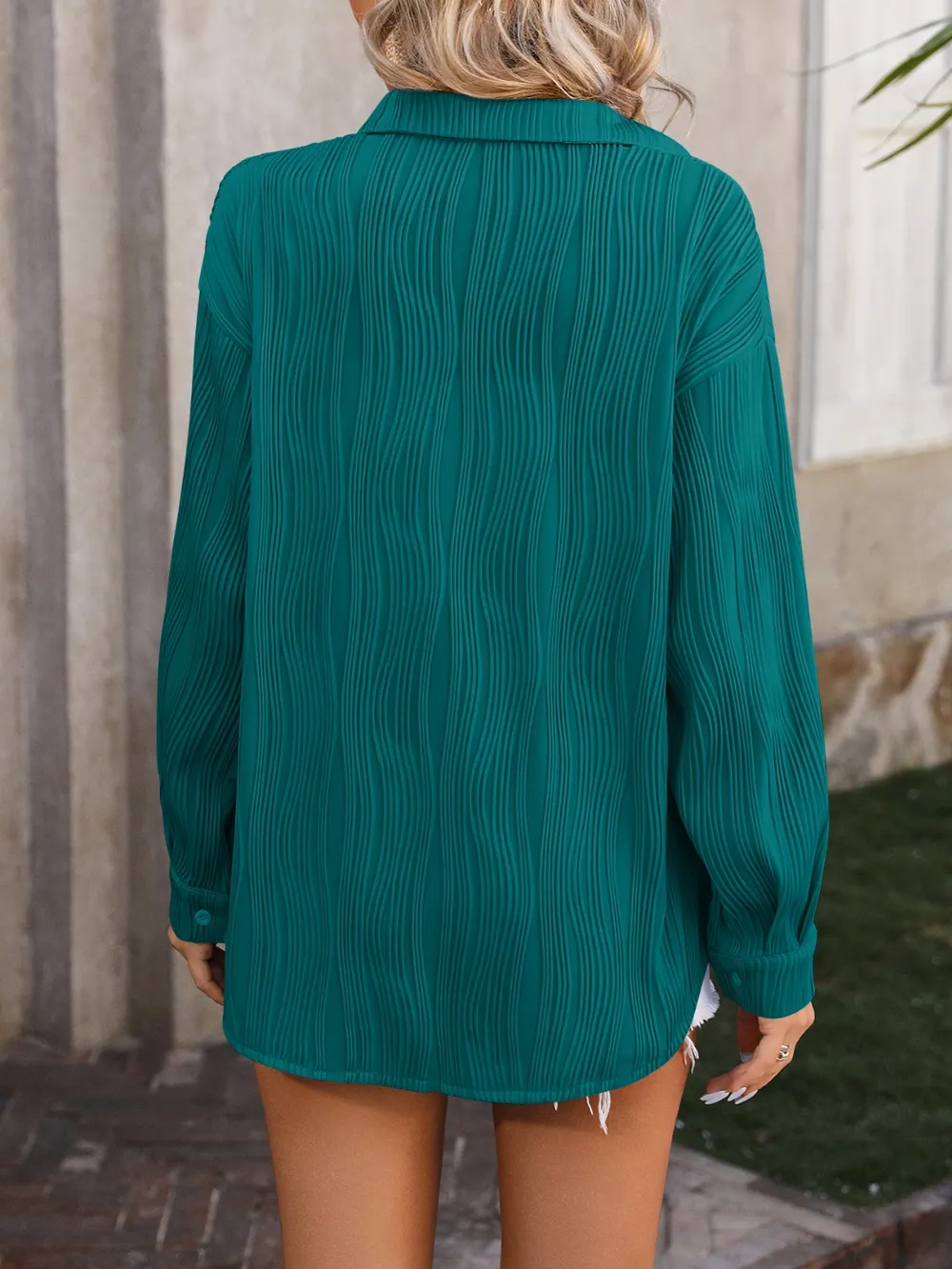 Button Up Dropped Shoulder Shirt, image 10