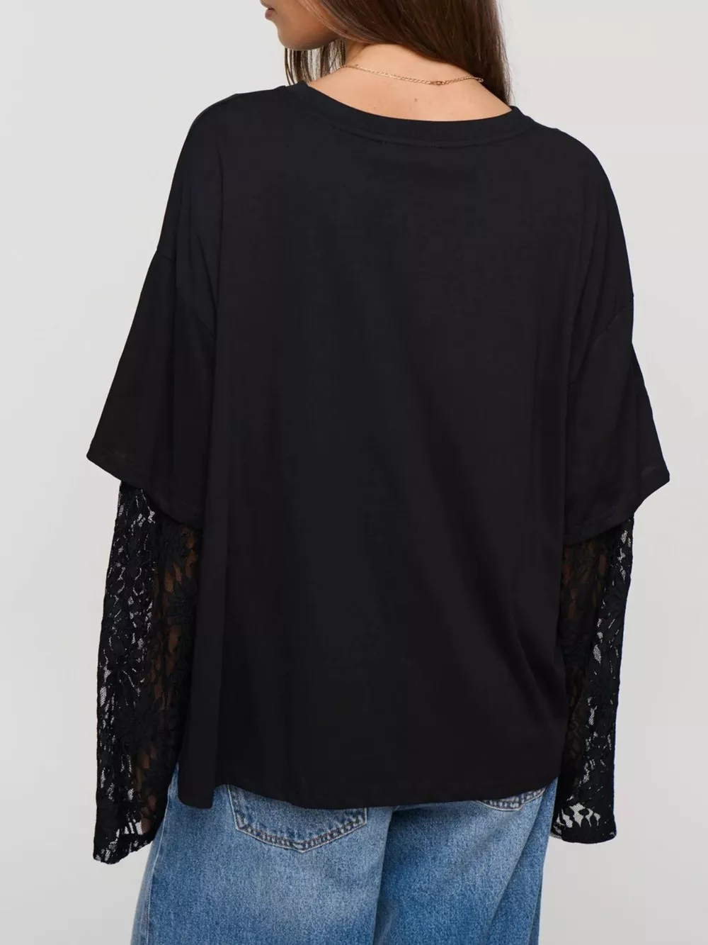 Layered Lace-Sleeve T-Shirt, image 11