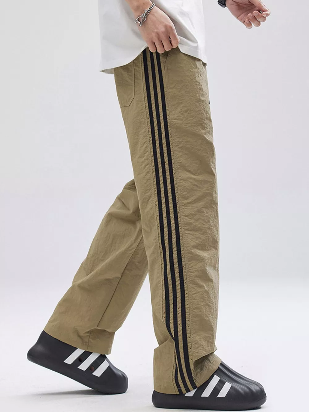 Men's Full Size Side Striped Wide Leg Pants Plus Size, image 3