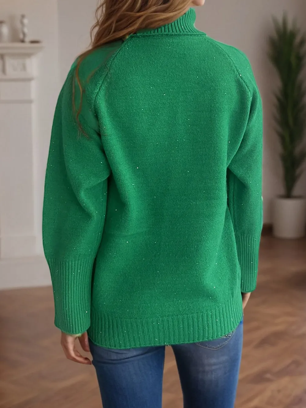 Turtleneck Raglan Sleeve Sweater, image 5