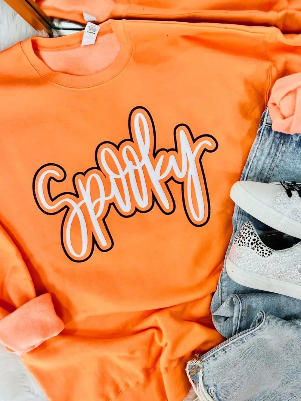 Spooky Round Neck Long Sleeve Sweatshirt, image 2