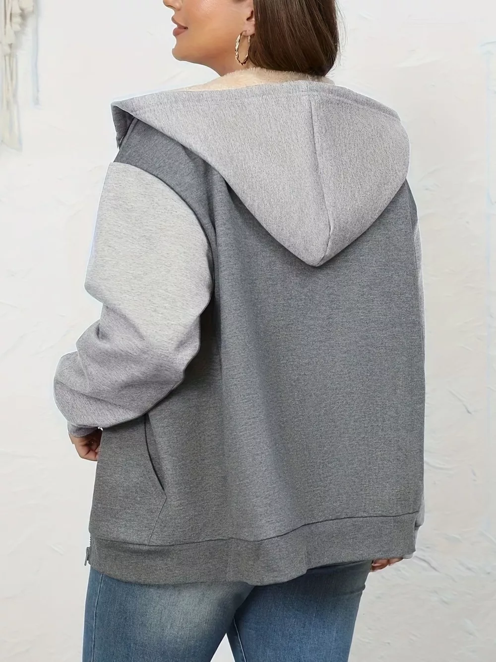 Sherpa Lined Zip-Up Hoodie, image 2