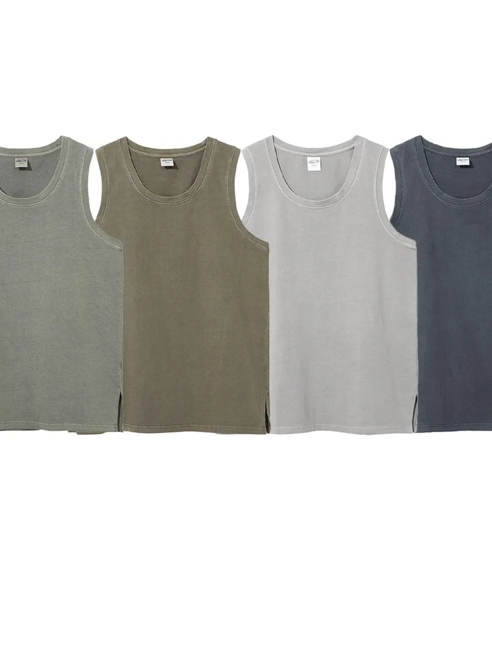 Men's Side Slit Round Neck Tank, image 7