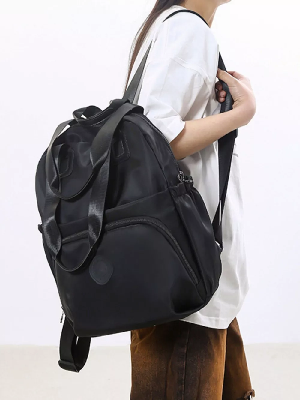 Lightweight Solid Color Backpack Bag, image 2