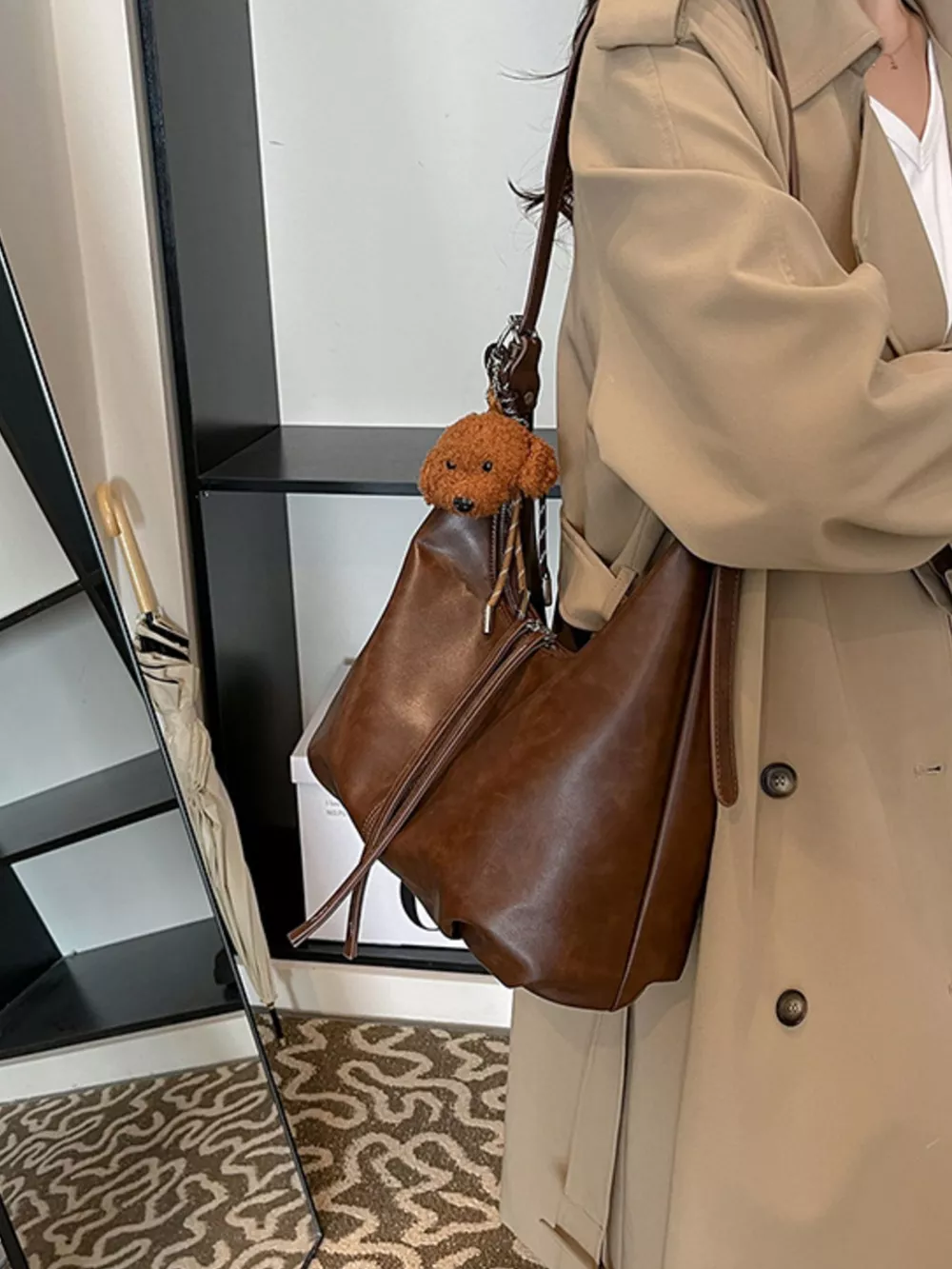 Vintage Style Leather Shoulder Bag, image 2