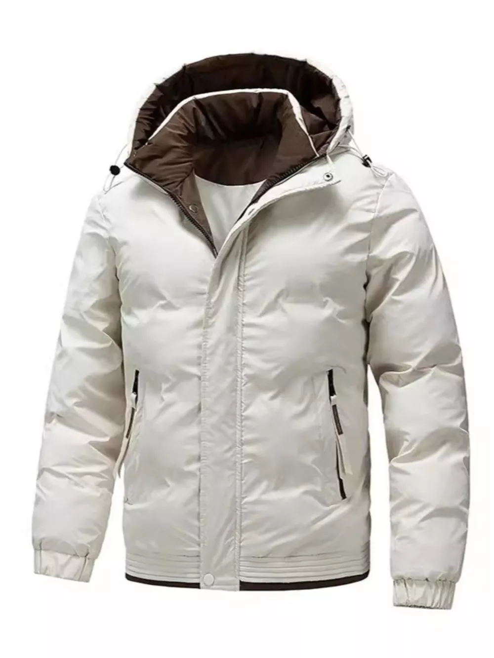 Men's Plus Size Warm Padded Hooded Puffer Jacket, image 5