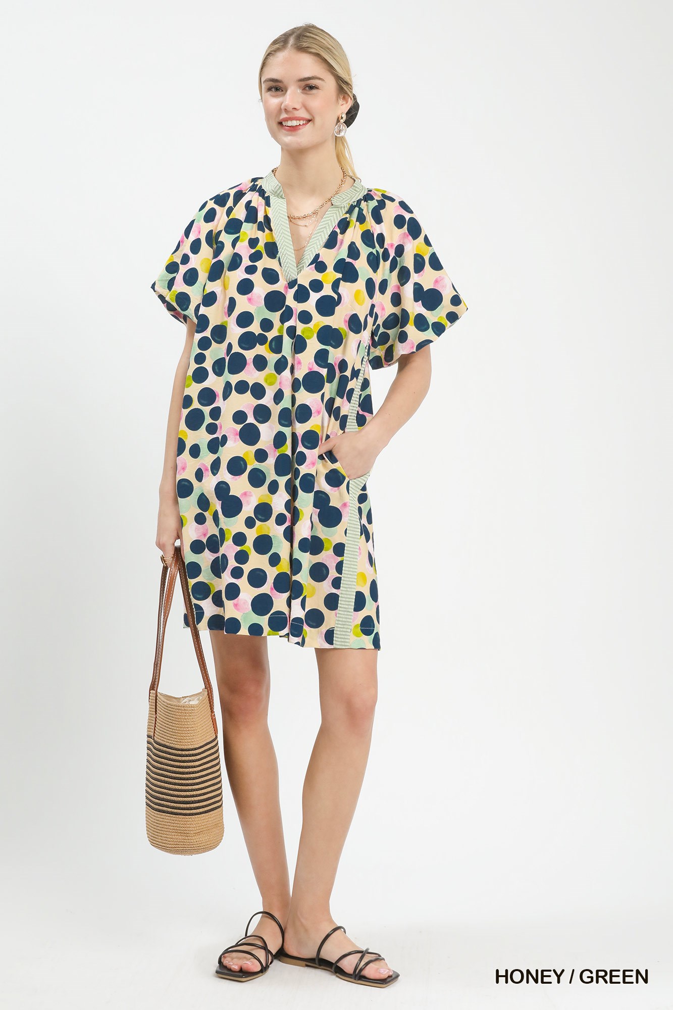 Polka Dot Print Tunic Dress, image 4