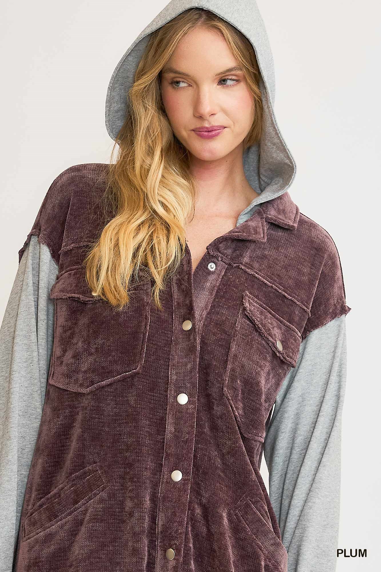 Contrast Hooded Chenille Jacket, image 6