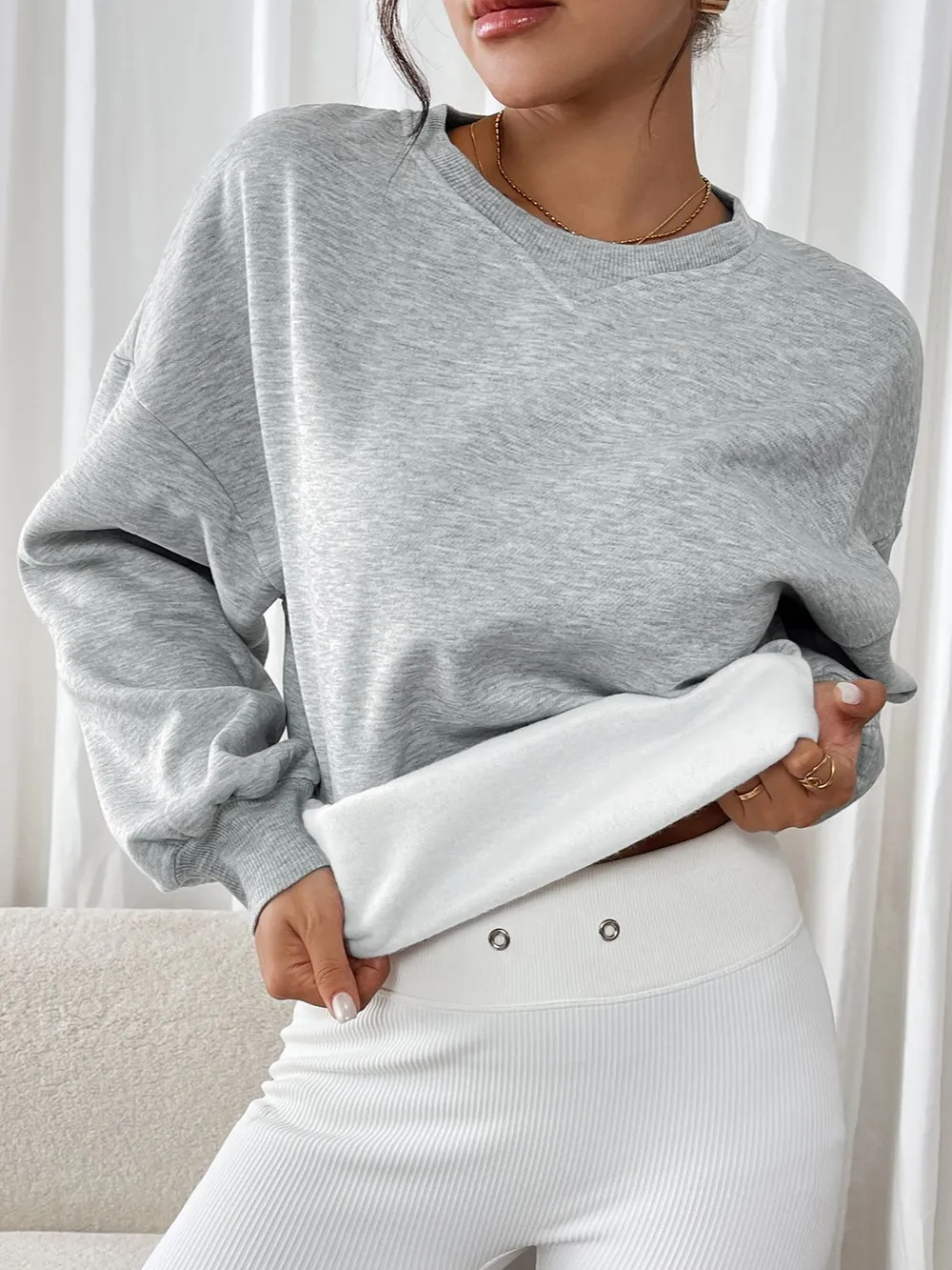 Round Neck Long Sleeve Sweatshirt, image 3