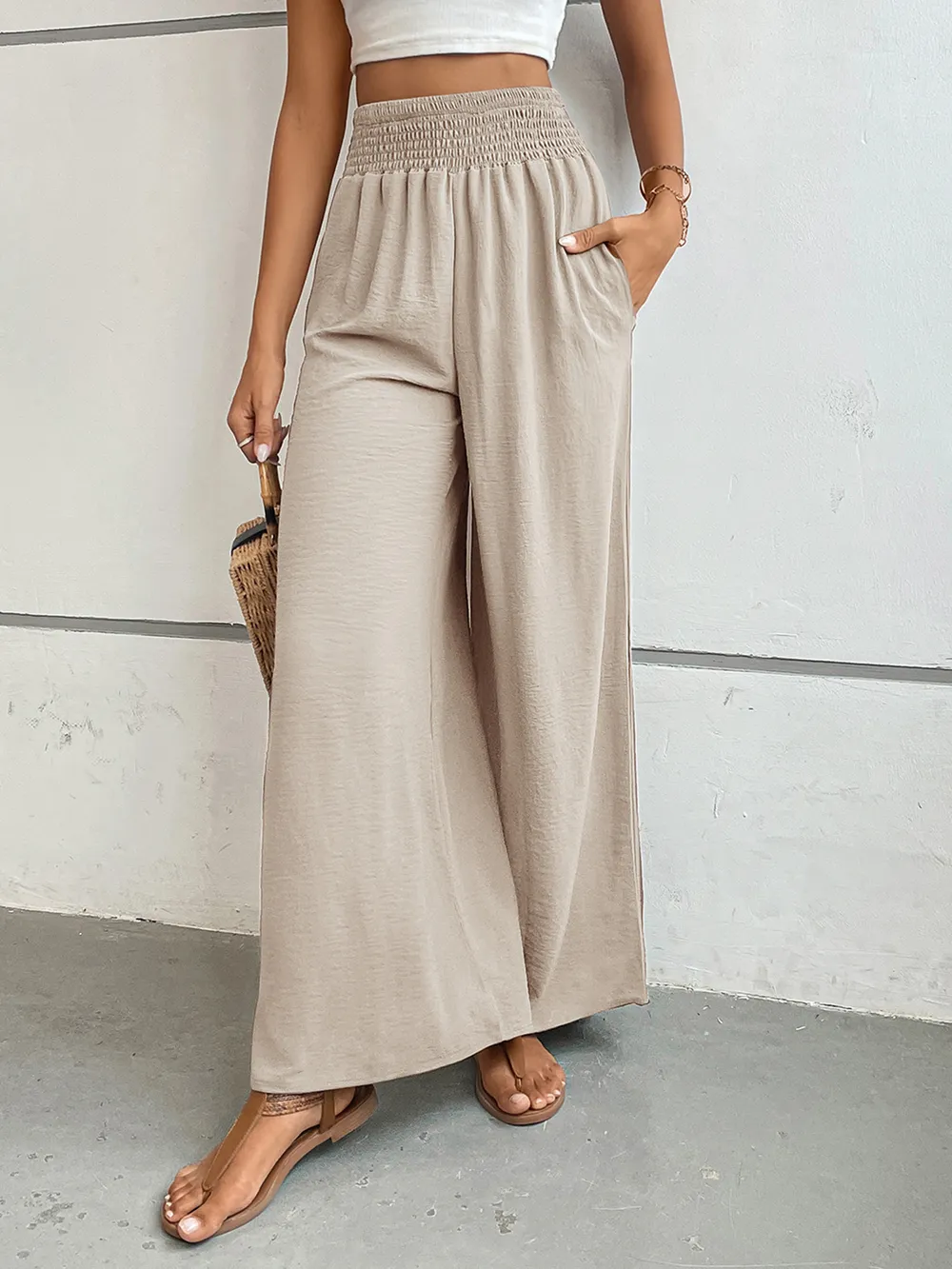 Wide Leg Pants with Pockets, image 8