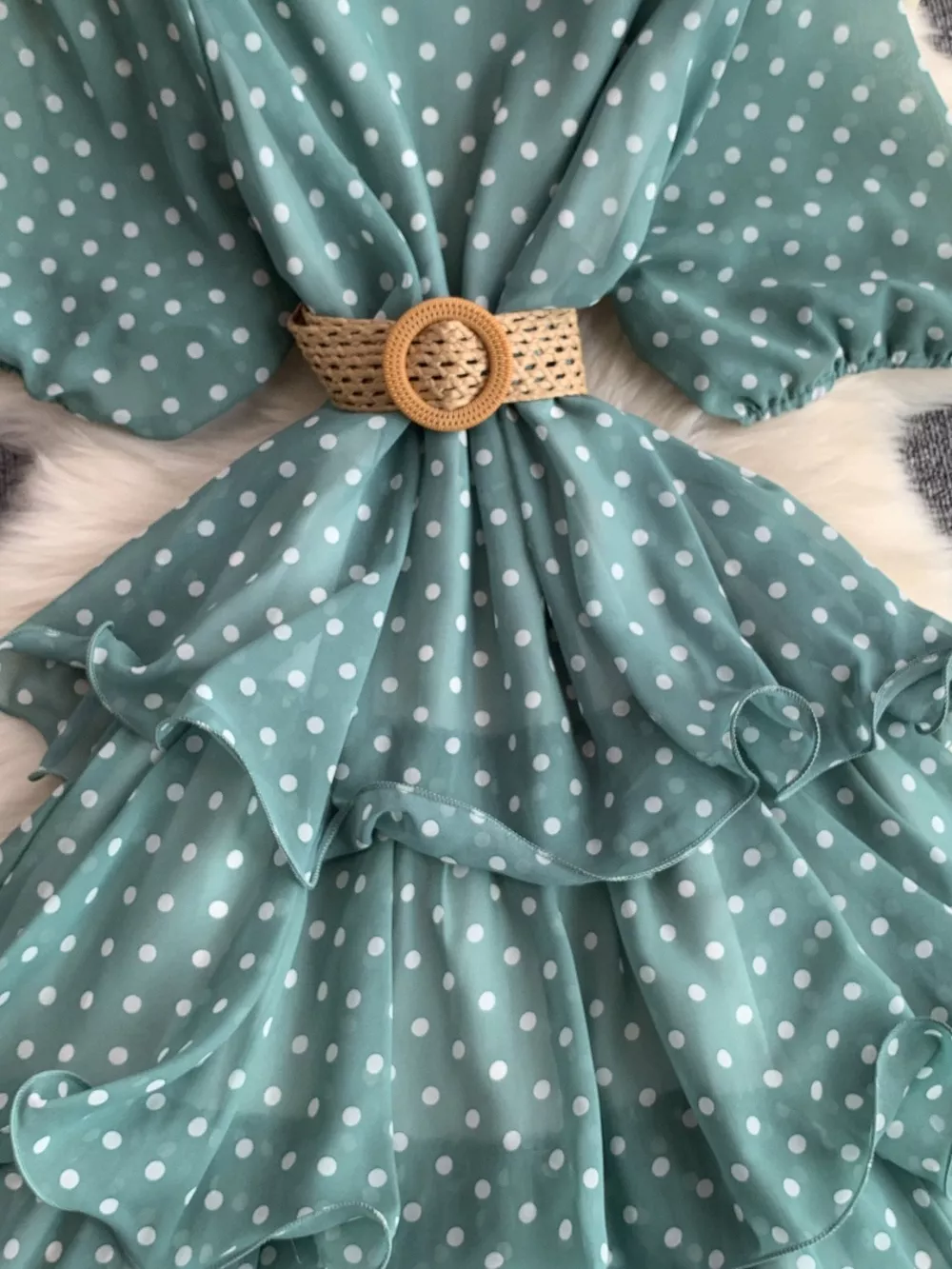 Polka Dot Ruffled Tiered Dress, image 23