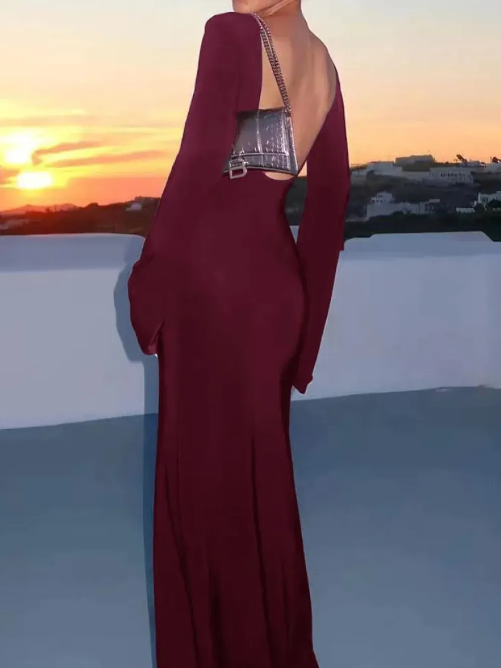 Backless Long Sleeve Maxi Cover-Up, image 4