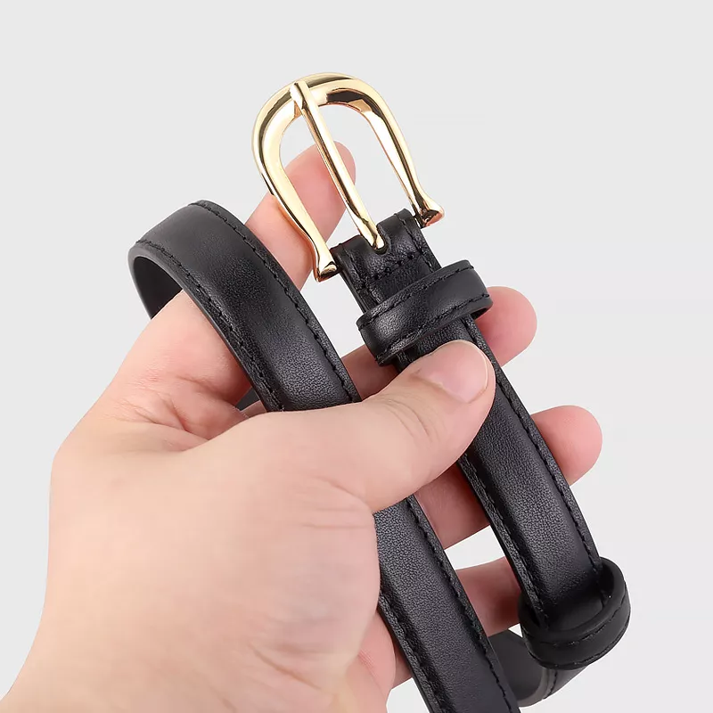 Leather Belt with Golden Buckle, image 4