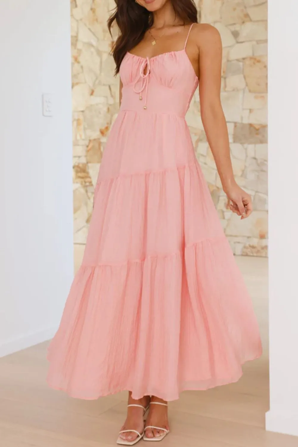Ruched Smocked Back Cami Dress