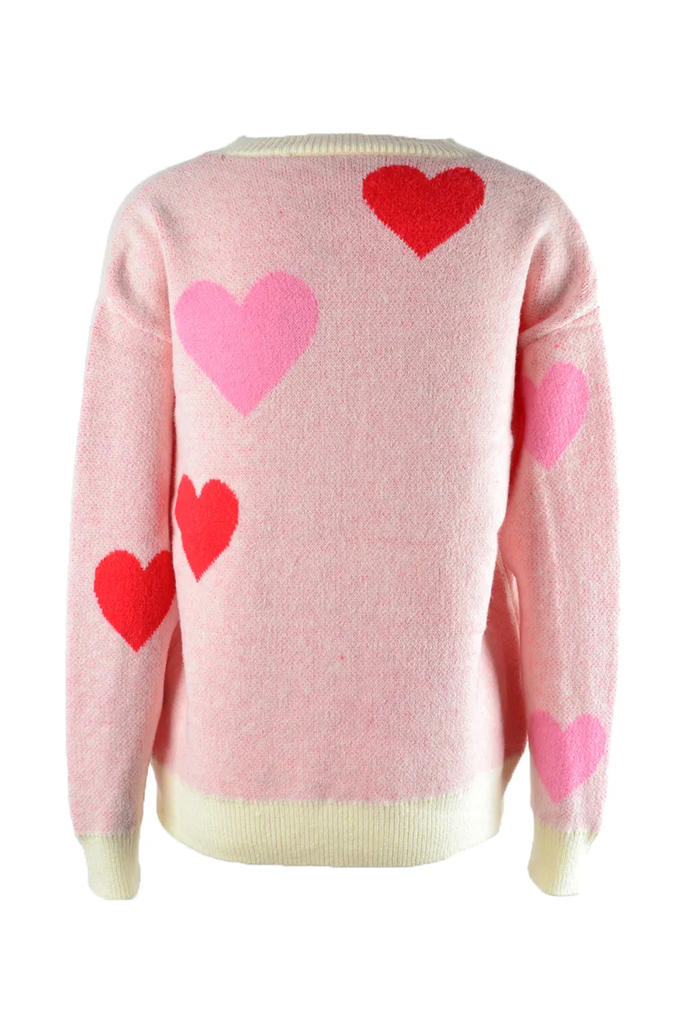 Heart Round Neck Droppped Shoulder Sweater, image 12