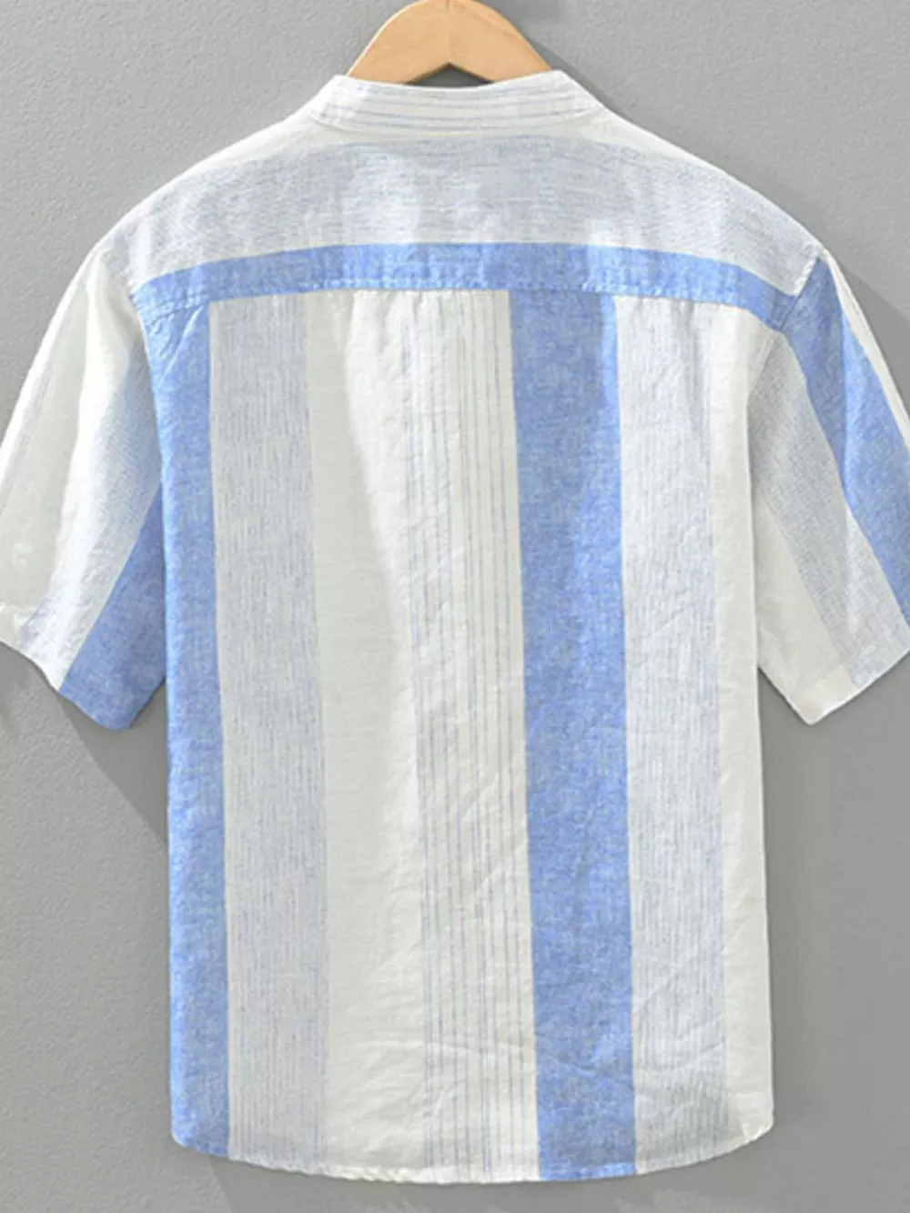 Men's Plus Size Casual Color Block Short Sleeve Shirt, image 3