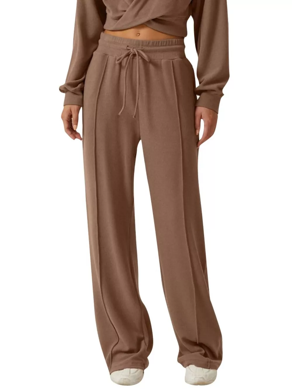 Twist-Front Long Sleeve Top and Pants Set, image 3