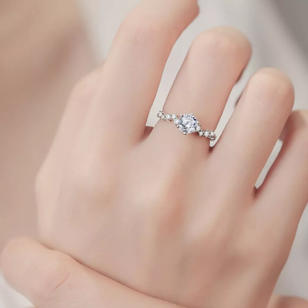 1 Carat 925 Sterling Silver Moissanite Ring, image 7